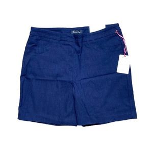 Navy Elastic Waist Comfort Shorts XL